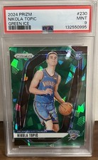 2024-25 Panini Prizm Nikola Topic #230 Green Ice Prizm (RC) - PSA Mint 9
