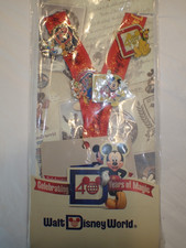 Walt Disney World 40th Anniversary NIP Sealed 4 Pin Lanyard Set