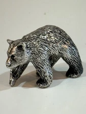 Vintage Grizzly Bear Sterling Silver .925 Miniature Cub Figurine 57g