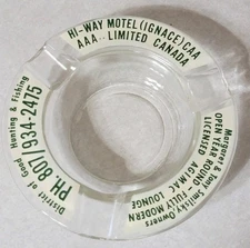 Hi-Way Motel Ashtray Ontario Canada Margaret & Tony Smilsky Owners Vintage 