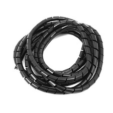 8mm Flexible Spiral Tube Cable Wire Wrap Computer Manage Cord Black 3 Meter
