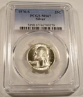 1976-S PCGS MS67 SILVER WASHINGTON QUARTER NICE WHITE MS 67 25c