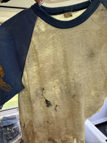VINTAGE Screen Stars SUN FADED TRASHED DISTRESSED ONE Sleeve T-SHIRT SZ L - Picture 7 of 10