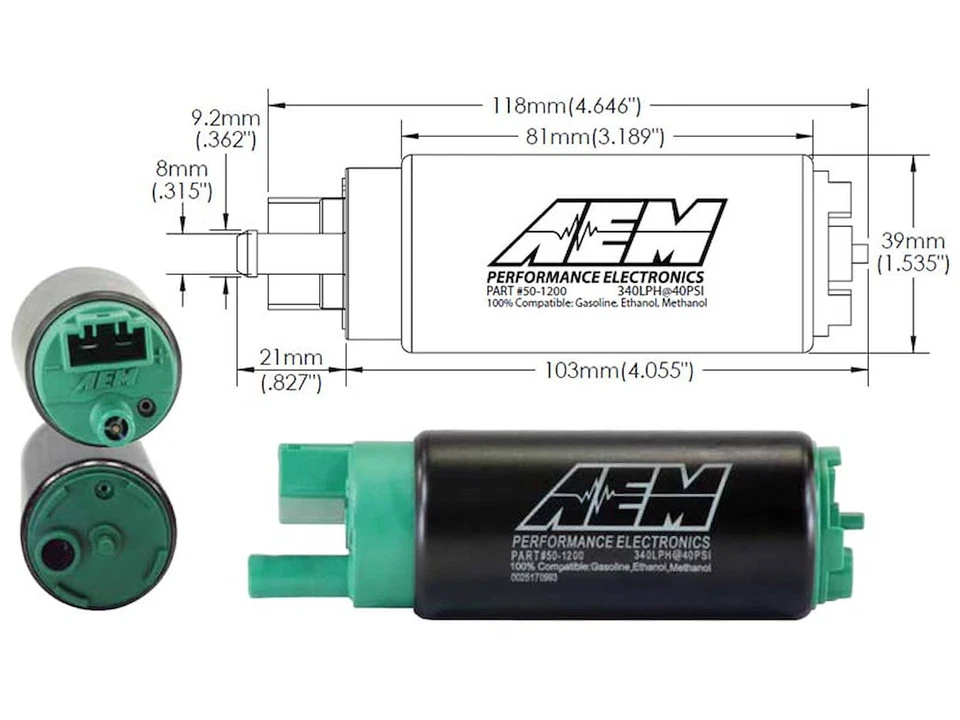 AEM 50-1200 E85 High Flow In-Tank Fuel Pump - Image 4 of 4
