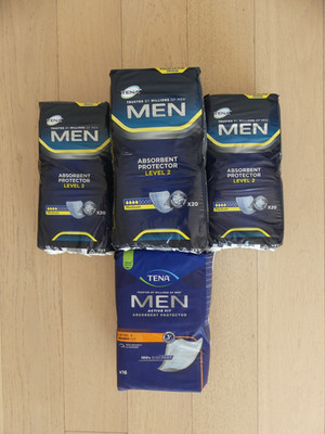 Tena MEN, 4x Level 2 + 1x Level 3