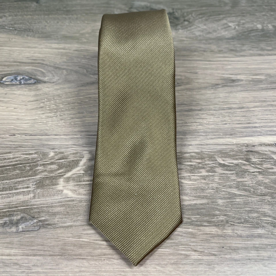 Corbata a rayas diagonales marrón liso para hombre poliéster formal negocios Foto 2 de 4