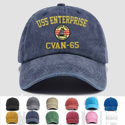Custom Embroidered Hat USS Enterprise CVAN-65 Tonkin Gulf Yacht Club 7th Fleet