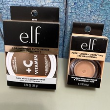 2 e.l.f. Putty Color Correcting Eye Brightener Light/ Medium #82085 & Primer +C