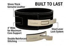 Gym Power Weight Lifting Leather Belt Fitness Training Back Support  LARGE 