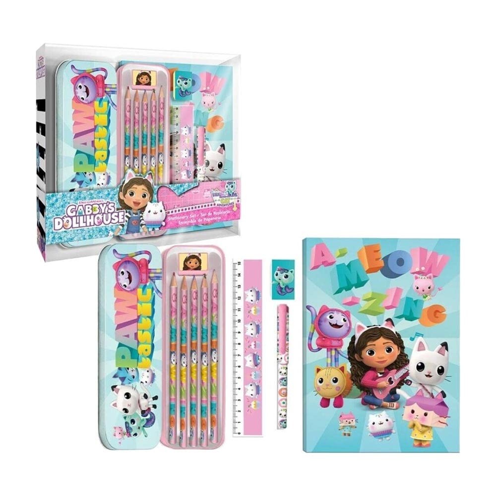 Spin Master Gabby's Dollhouse Kids Back to School Stationery Set, Multicoloured