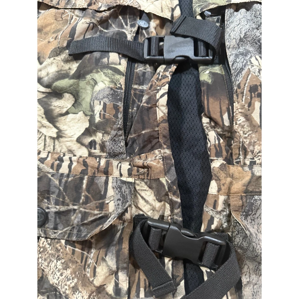 Colete camuflado Mossy Oak masculino XL 2XL caça pesca bolsos ao ar livre fecho de fivela - Imagem 3 de 4