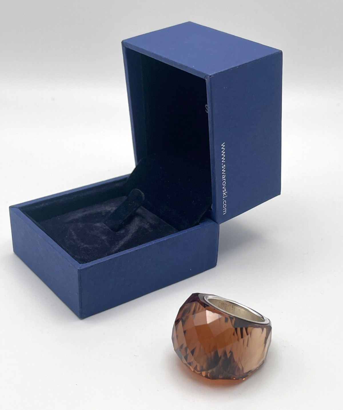 Swarovski Nirvana Brown Faceted Crystal Ring Sign… - image 5