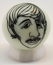 Beatles Ringo Glass 1" Logo Marble w/ Stand