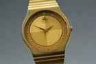 Vintage 1990 [N MINT] Seiko Quartz V701-6K10 Gold 32mm Unisex Watch From JAPAN