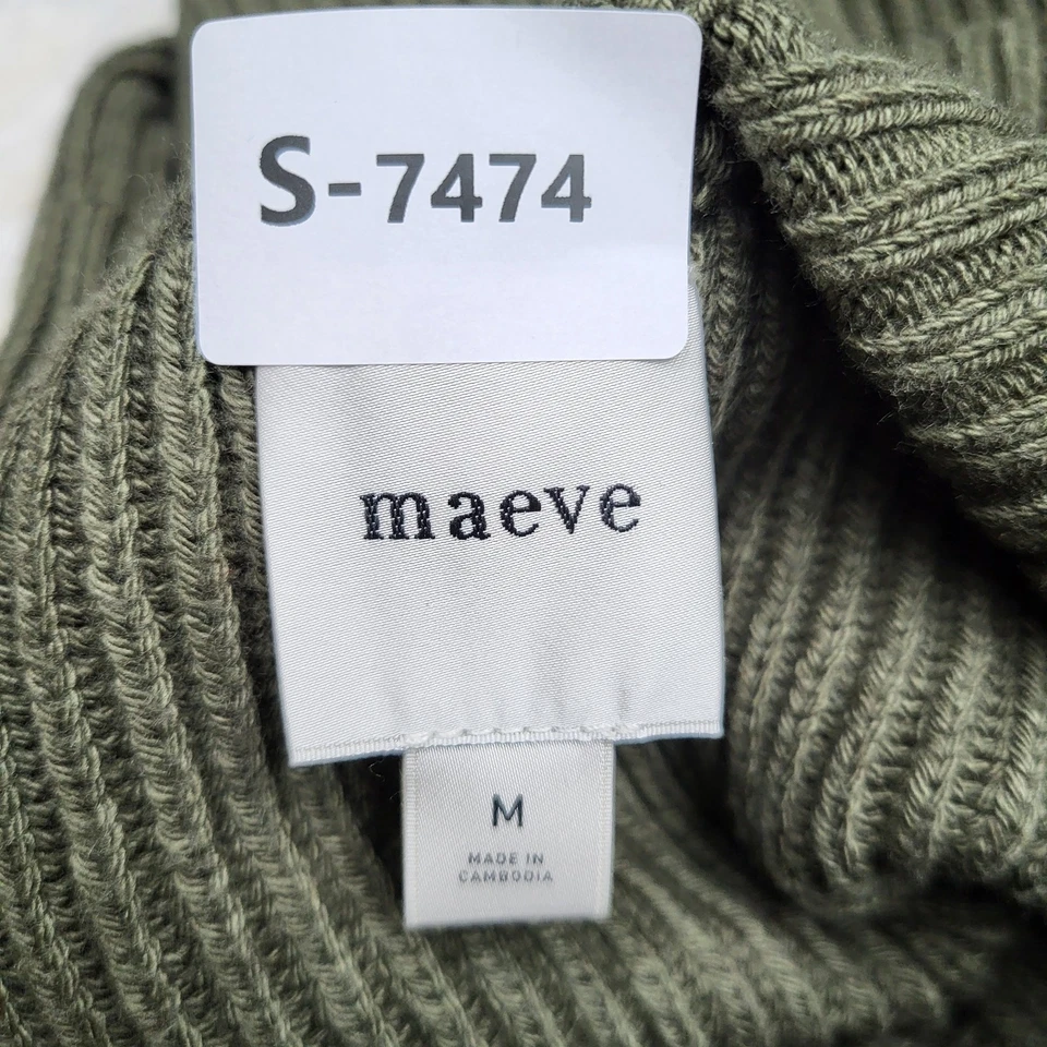 Vestido Maeve Anthropologie Mujer M Oliva Suéter Algodón Lana Manga Larga Foto 2 de 4