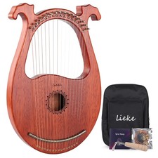 Lyre Harp 16 Metal Strings,Mahogany Body and Copper Saddle,Mini Harp instrume...