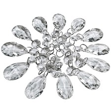 Supla 24 Pcs Teardrop Chandelier Prisms Candle Crystal Clear