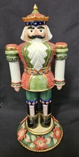 Close Out: Christmas Fitz & Floyd 12" POINSETTIA NUTCRACKER mint retired 2003