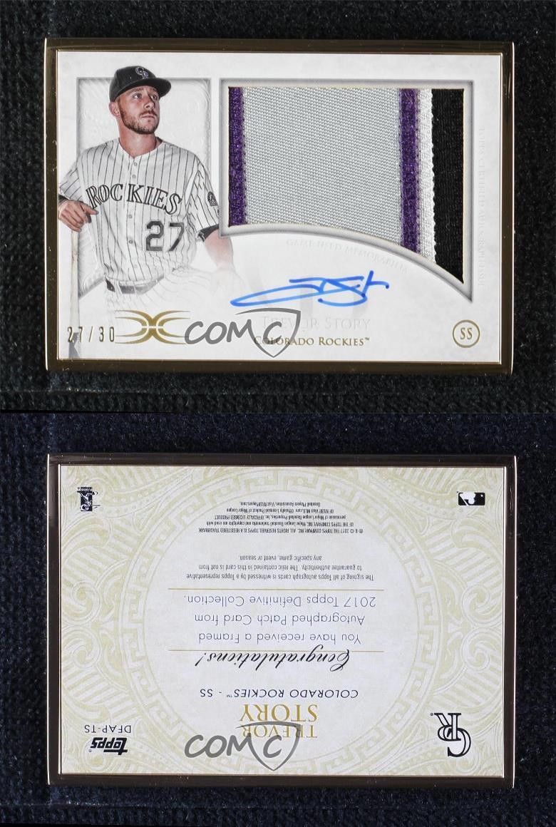 2017 Topps Definitive Collection Framed 27/30 Trevor Story #DFAP-TS Patch Auto