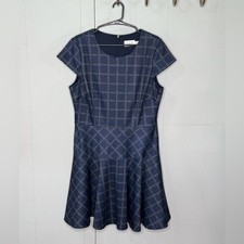 Eliza J Preppy Academia Navy Plaid Dress