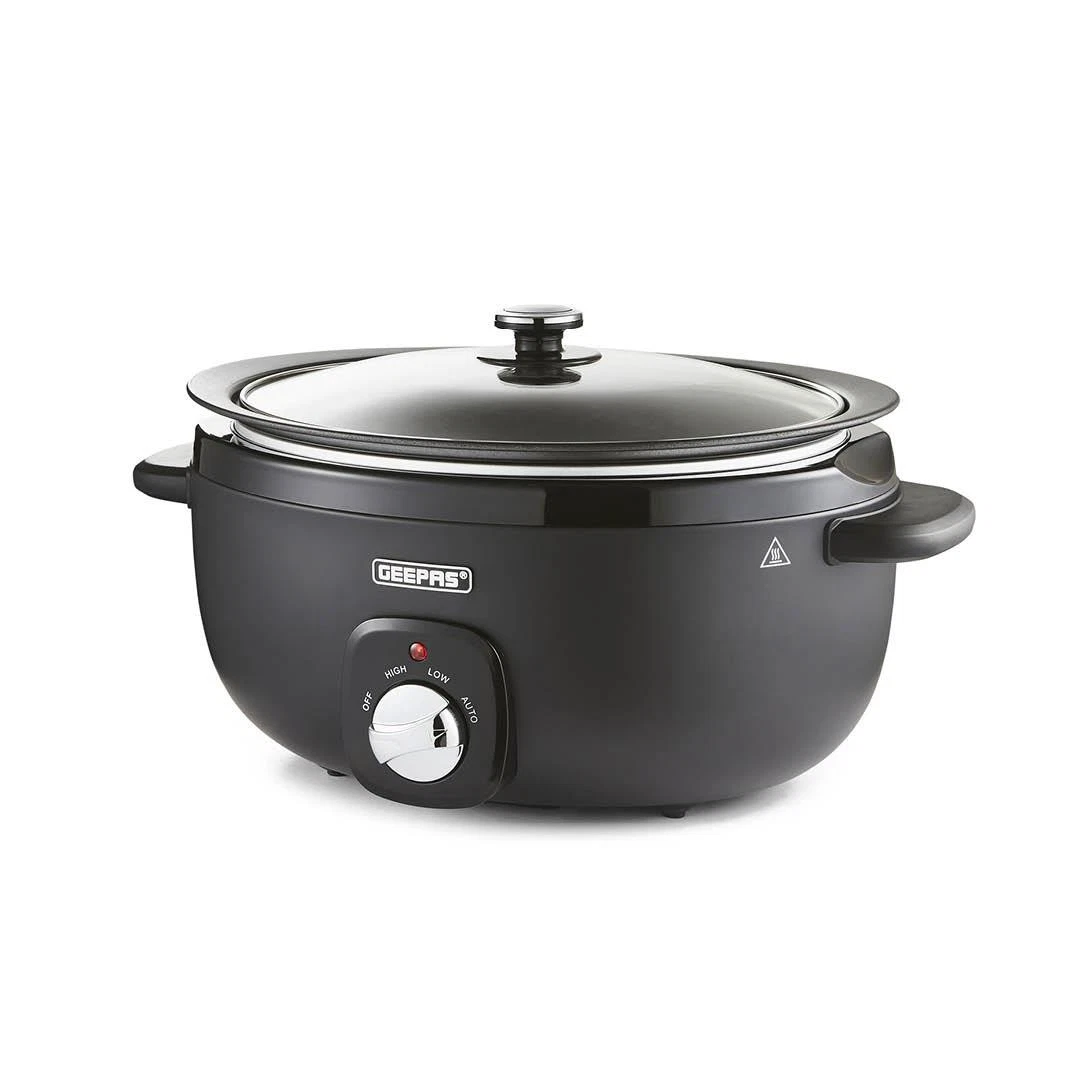 Slow Cooker 6.5L Tempered Glass Lid & Removable Non-Stick Bowl Chalkboard Design