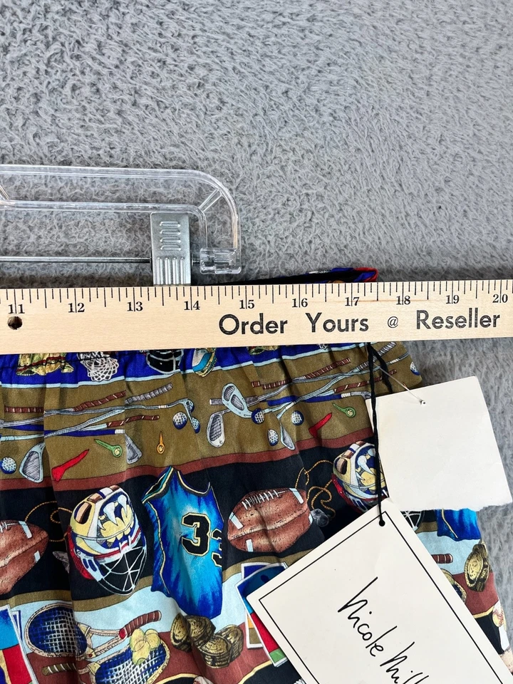 Pantalones Cortos de Seda Nicole Miller XL Edición Limitada Años 90 Gráfico Deportivo AOP Foto 2 de 4