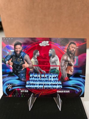 Roman Reigns Jey Uso 2026 Topps Chrome Cosmic WWE Galactic Showdown Red 4/5
