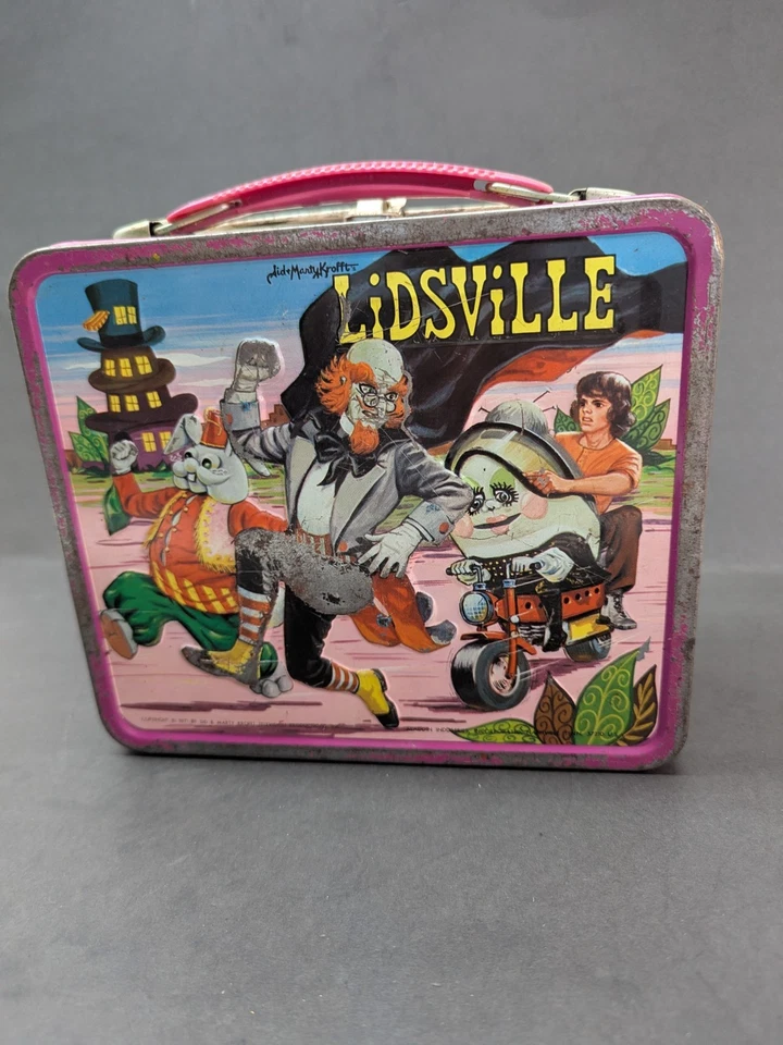 Fiambrera vintage Lidsville 1971 Sid & Marty Krofft 8 x 7 x 4 pulgadas lata Foto 4 de 4