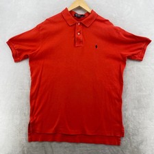 Polo Ralph Lauren Mens Orange Short Sleeve Classic Fit Polo Shirt Size L