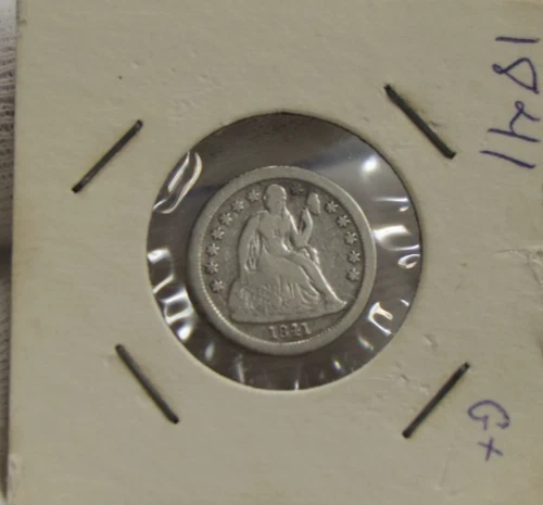 1841 US Seated Liberty Dime 10c VG (Cleaned).
