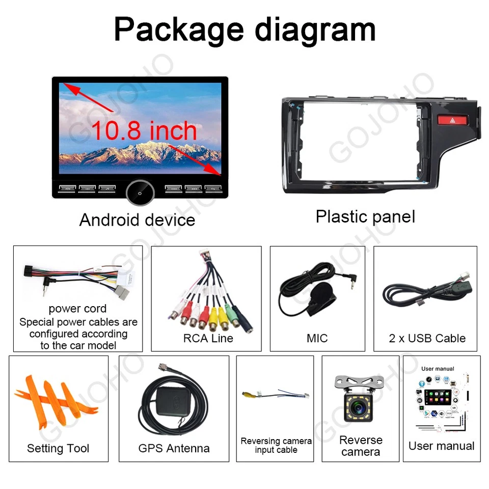 Radio estéreo para automóvil Android 15 WiFi GPS navegación Carplay para Honda Fit Jazz RHD 2014-18 Foto 3 de 4