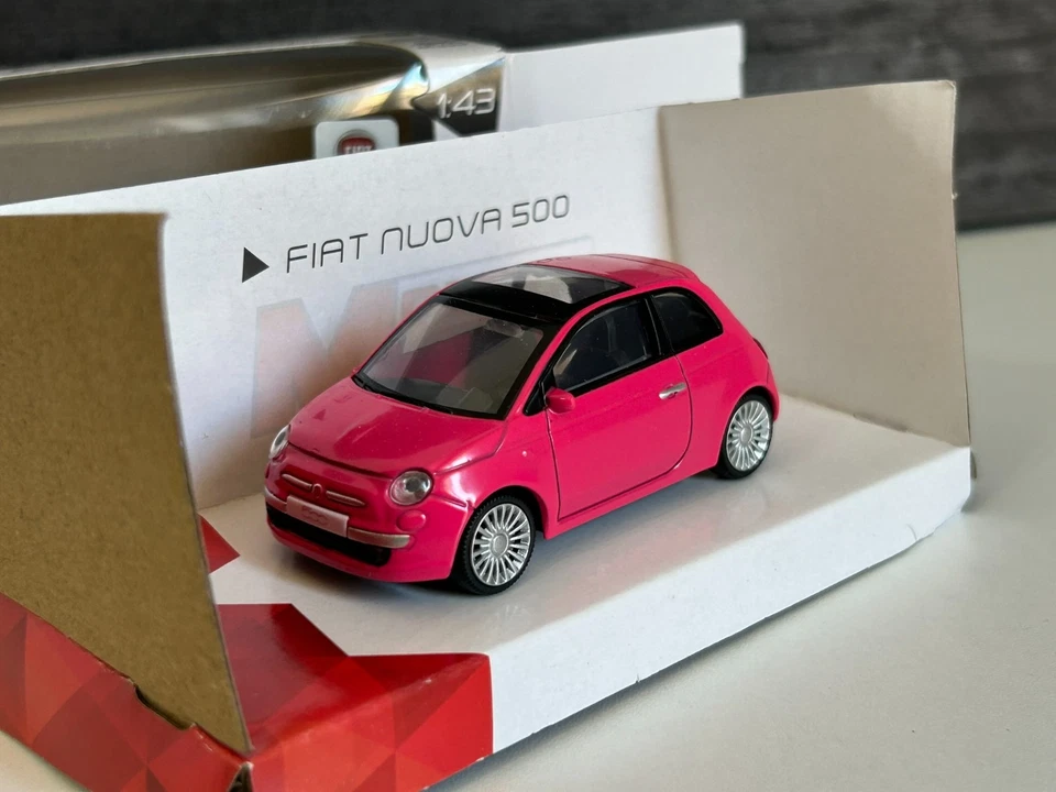 FIAT 500 2007 ROSA 1/43 MONDO MOTORS EUROPEAN COLLECTION die cast macchinina - Immagine 2 di 4
