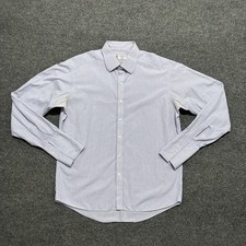 Turnbull  Asser Dress Shirt Mens Large 17.5 Blue Micro Check French Cuff Luxury