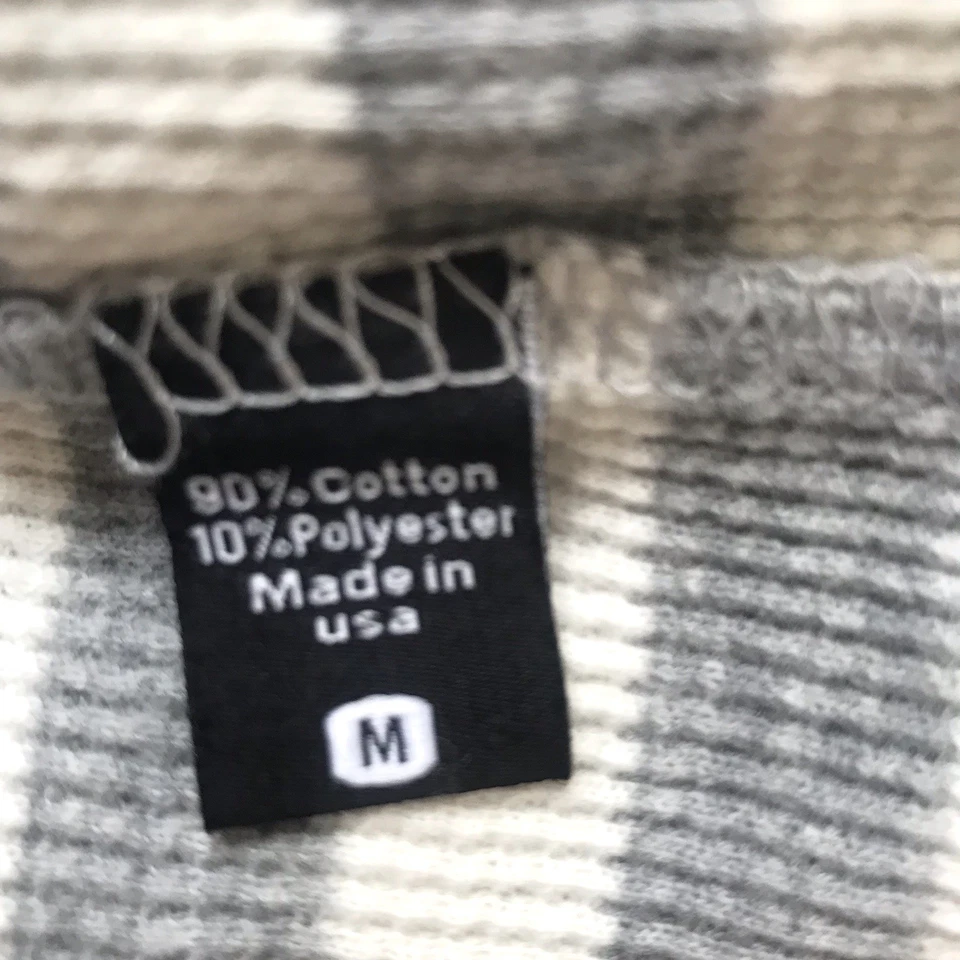 Camisa a Rayas Alternativa Y2k Para Mujer M Tejido Gofre Ajustada Manga Larga Gris Blanco Foto 4 de 4