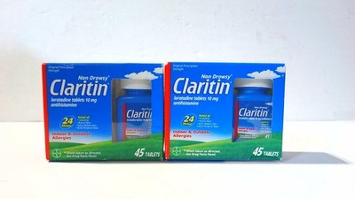 Lot of 2 Claritin Allergy 24 Hour 10 mg 90tabs total Exp 2027+