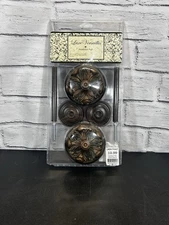 CURTAIN/DRAPERY/SCARF Holdback Pair Posts Guided Walnut Luxe Versailles NIP