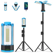 T-SUN Rechargeable 10400mAh Camping Light with Stand, Cordless Work Light wit...