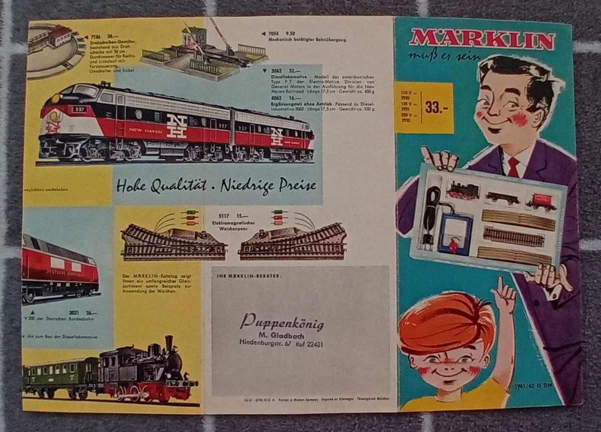 Märklin H0 Werbe-Flyer / Prospekt von 1961/62 / OTNN 07 61  th  / TOP / Original