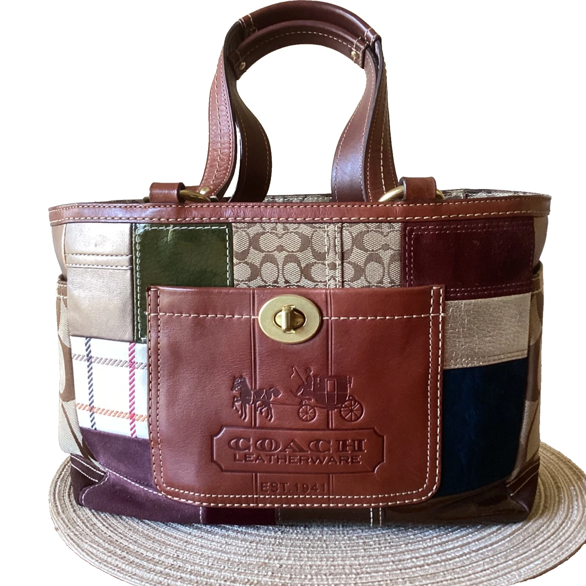 Coach Patchwork Leather Exterior Tote Bags & Handbags for Women
