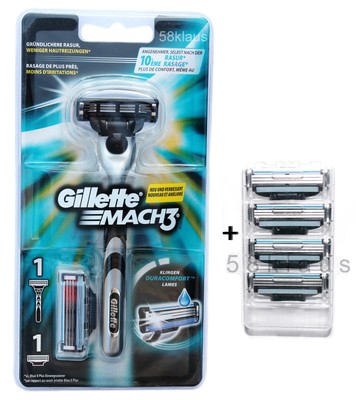 Gillette Mach 3 Rasierer mit 2K + 4 Rasierklingen im tKh ohne Verpack / 2+4 = 6