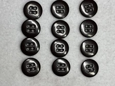 Buttons 12 Brown 4-hole  round plastic flat 5/8"