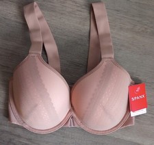 NWT Spanx Bra-llelujah Illusion Lace Full Coverage Bra 34D Front Closure Beige