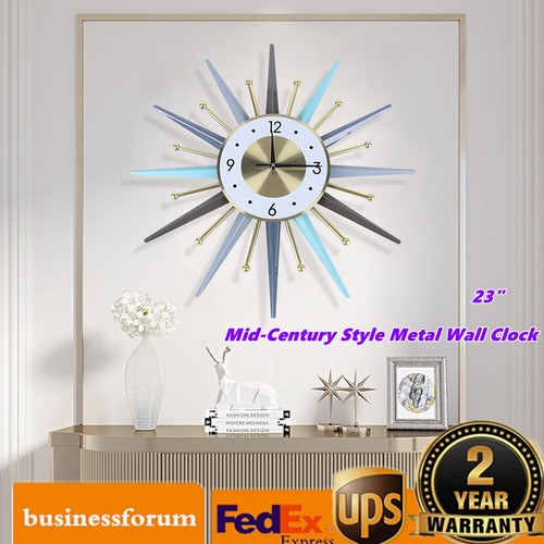 Simple Nordic Vintage Style Mid Century Starburst Wall Clock Wall Watch Decor