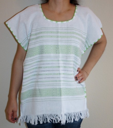 Blusa túnica mexicana estilo hippie vintage colores surtidos telar de mano XL - Imagen 4 de 8