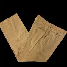 Vintage 70  s Men's Tan CORDUROY MoD Pants BELL BOTTOMS DISCO Trousers 36