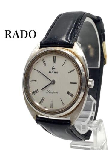 Rado Brand Silver Watch Simplon Leather Men'S Stainless Steel - Picture 1 of 6