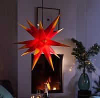 LED Leuchtstern Rot Gelb 55 Cm Weihnachtsstern Kunststoff AußEn Stern Faltstern