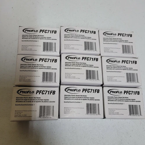 Lot Of 9 ProFlo Plastic Shower Rod Holder Kit In Polished Chrome - Picture 1 of 3