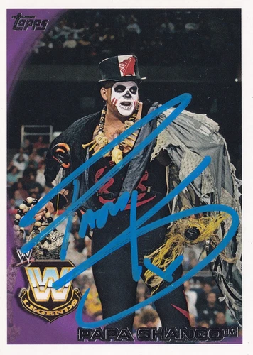 Papa Shango Signed 2010 Topps WWE Card #87 The Godfather Kama Mustafa Autograph