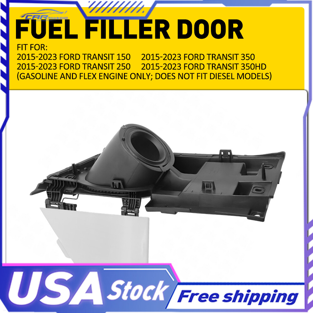 For 15-23 Transit Ford Van 250 Fuel 150 Door Filler + Housing Gas Cover White
